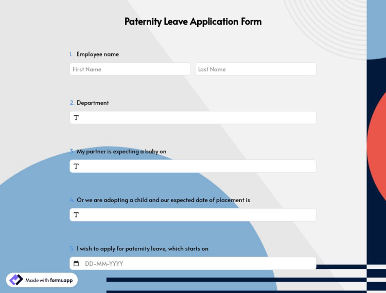 Paternity Leave Application Form