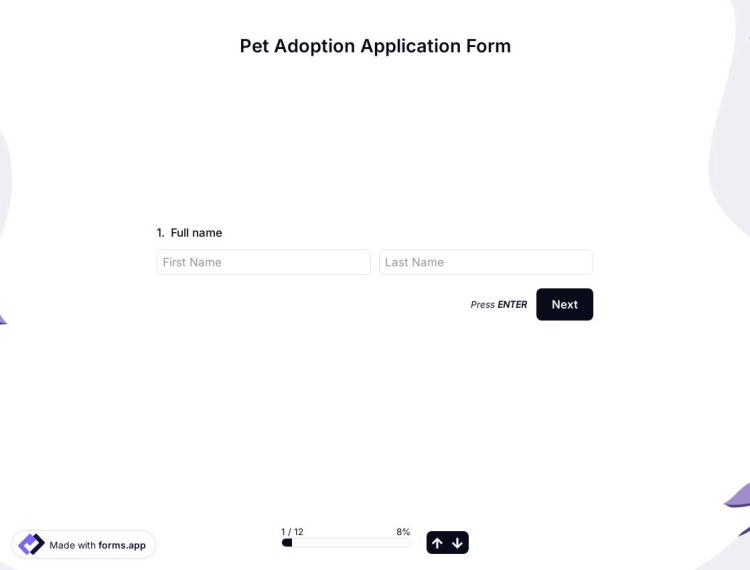 Pet Adoption Application Form