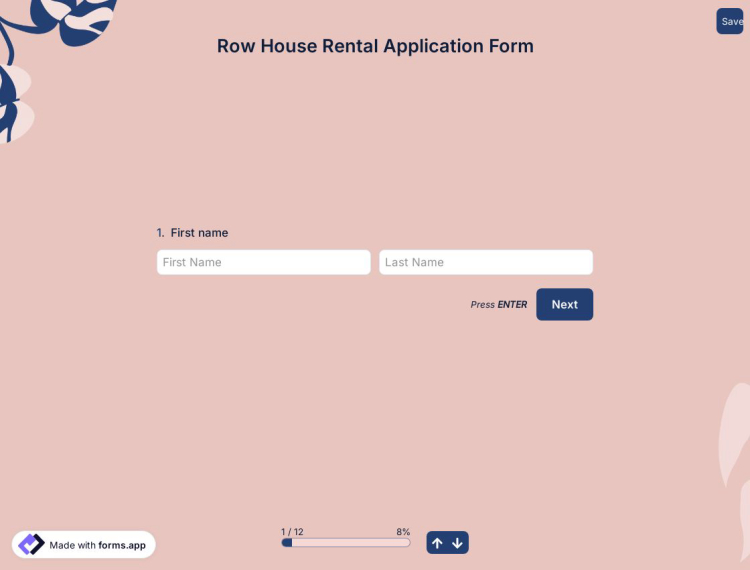 Row House Rental Application Form