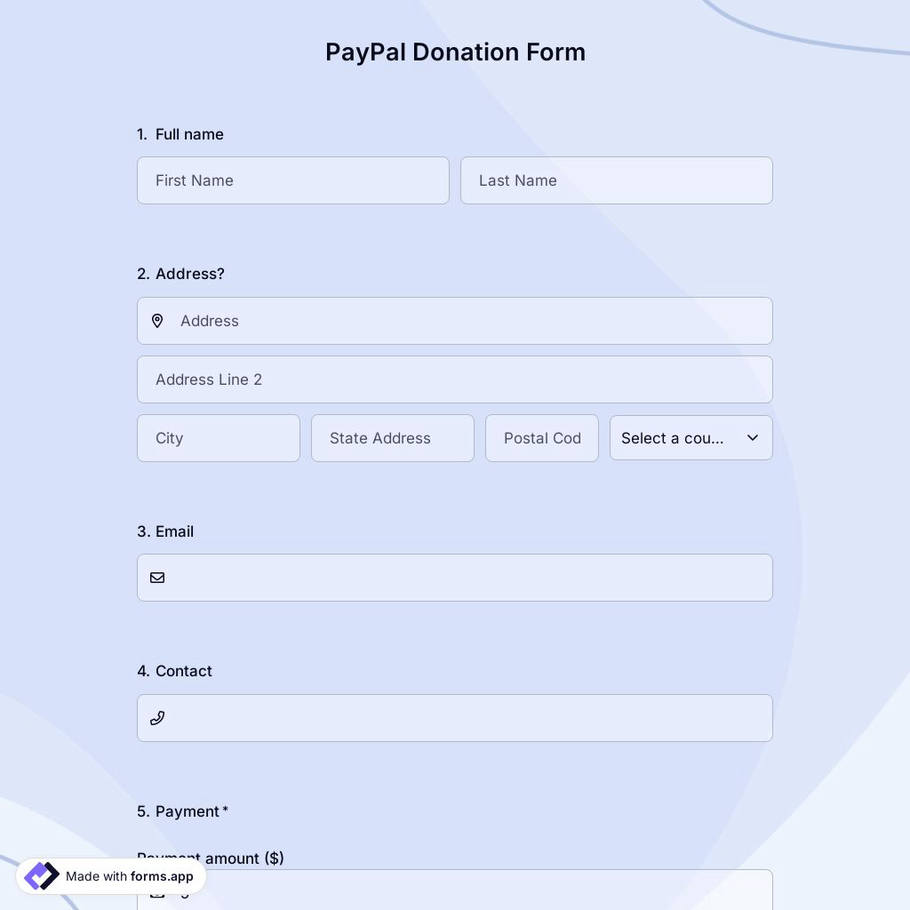 PayPal Donation Form Template
