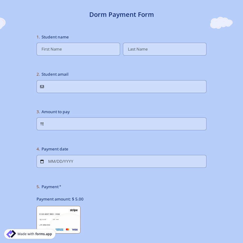 Dorm Payment Form