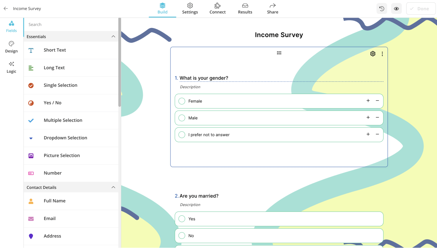 Edit your income survey