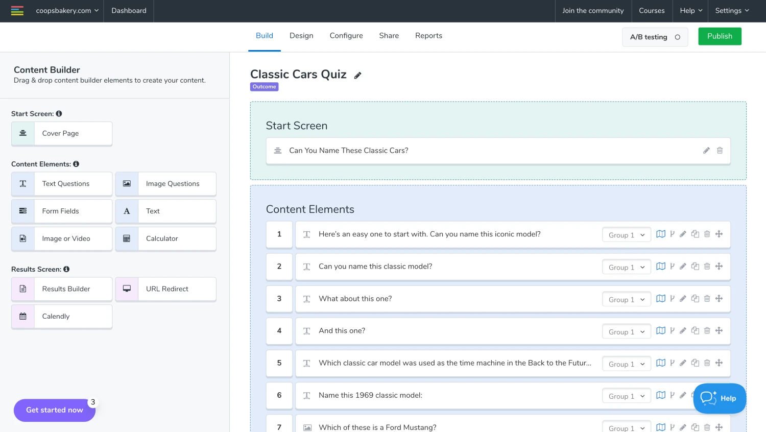 Workspace of LeadQuizzes