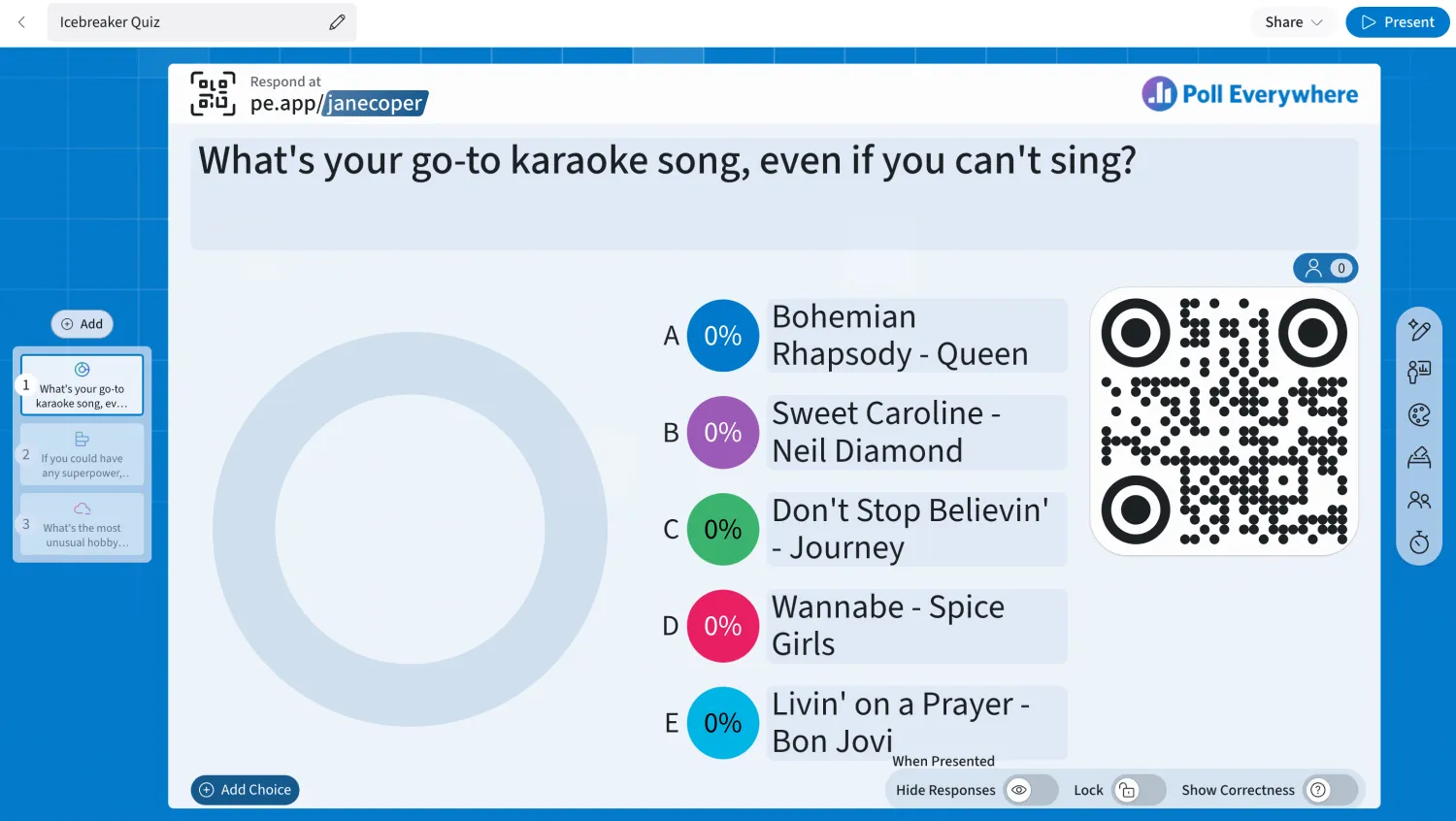 Workspace of Poll Everywhere