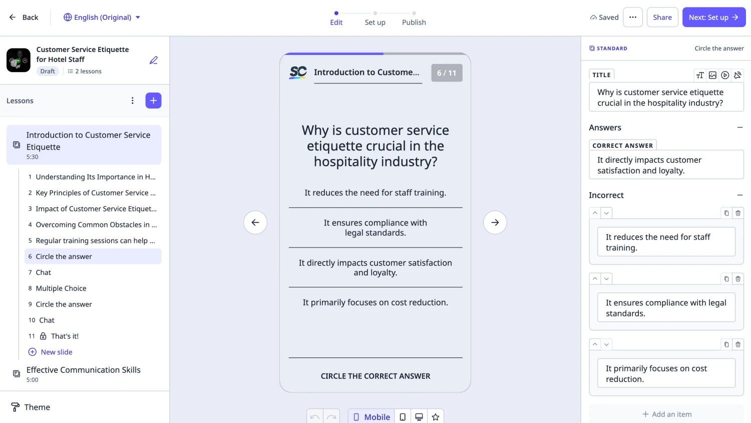 Workspace of SC Training