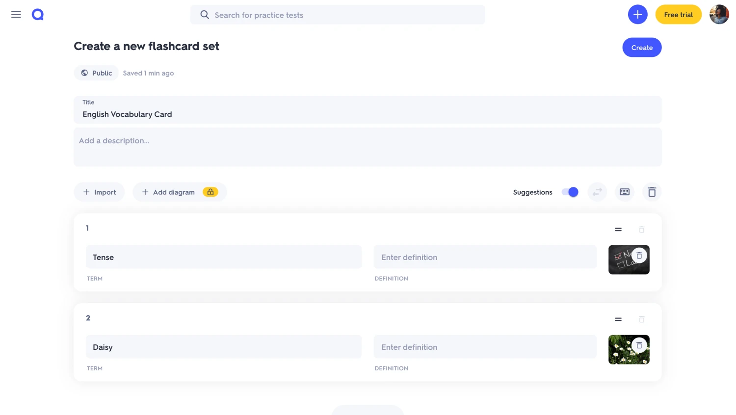 Workspace of Quizlet
