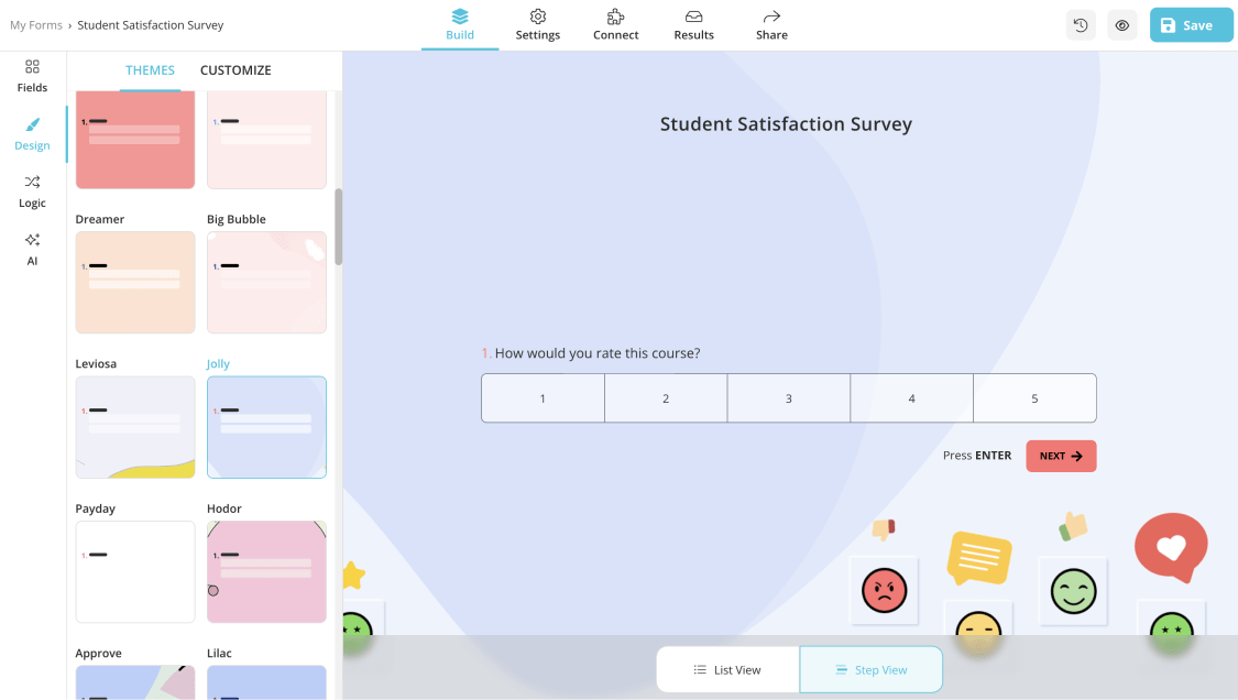 Step 4 - Customize survey design