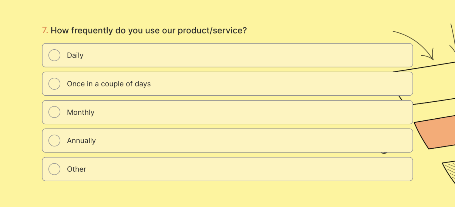 A survey question to ask at the usage stage