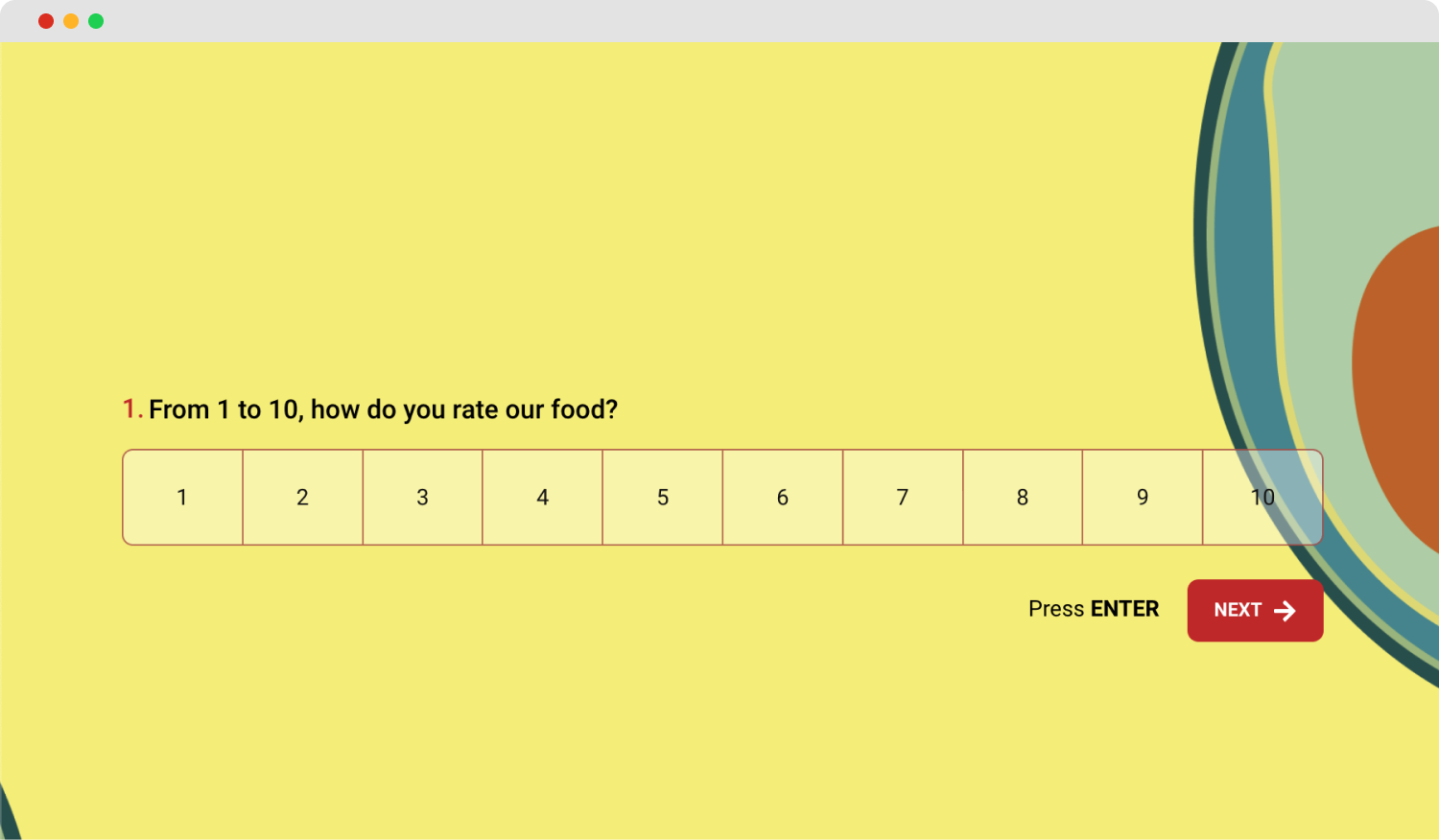 market research questions for food products