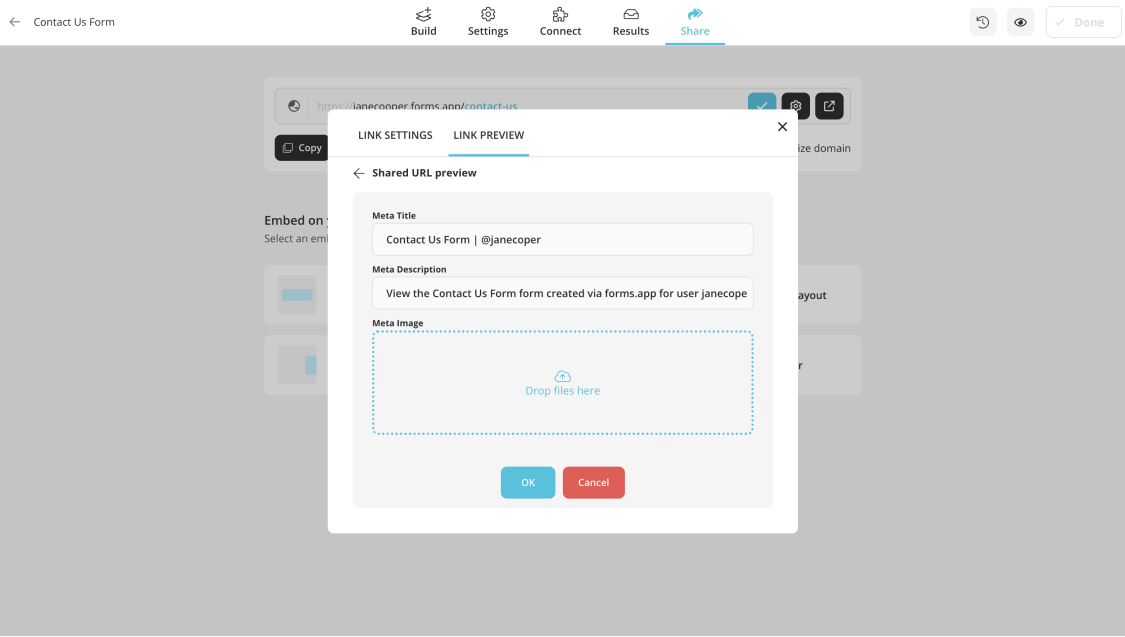 How to customize the form link preview | Help Center