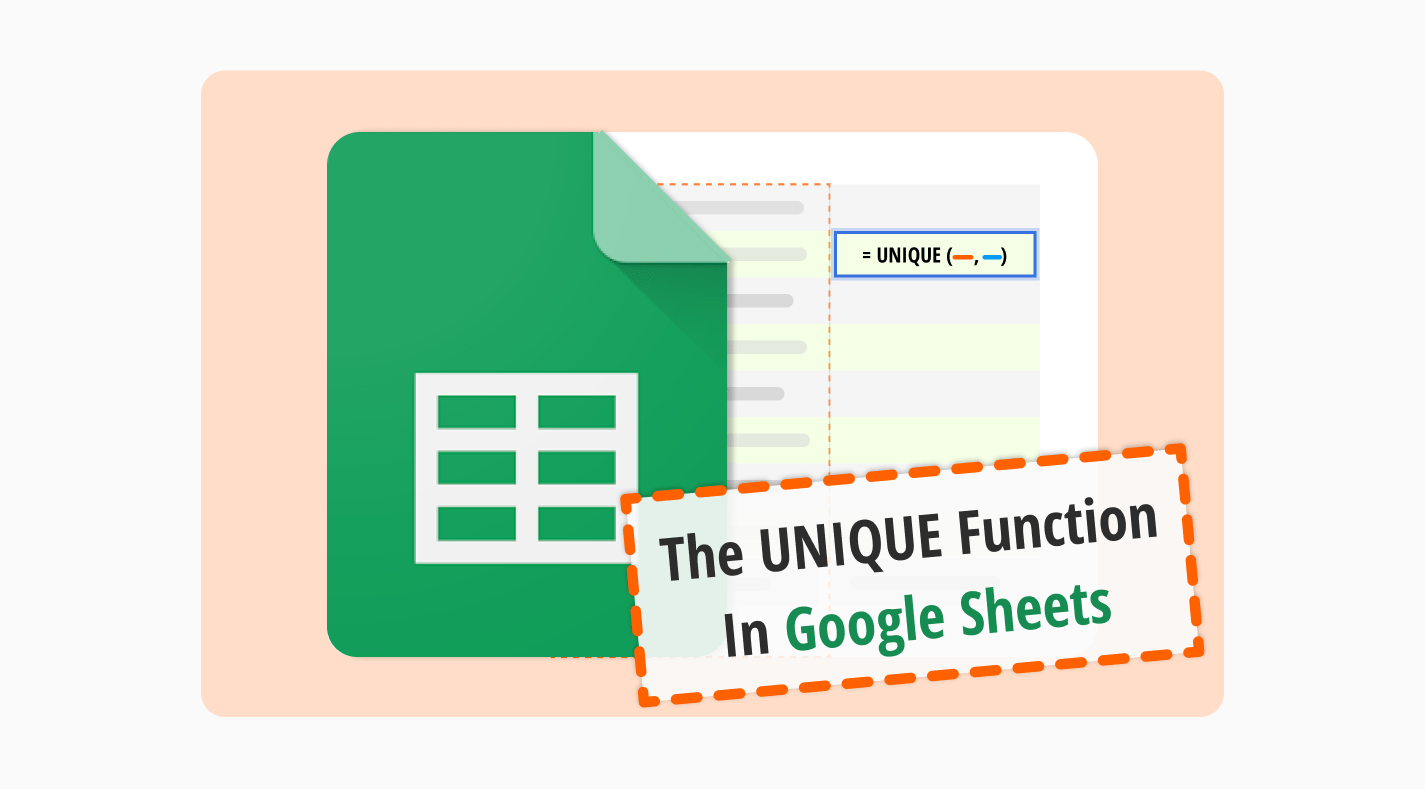 How to apply the UNIQUE function in Google Sheets