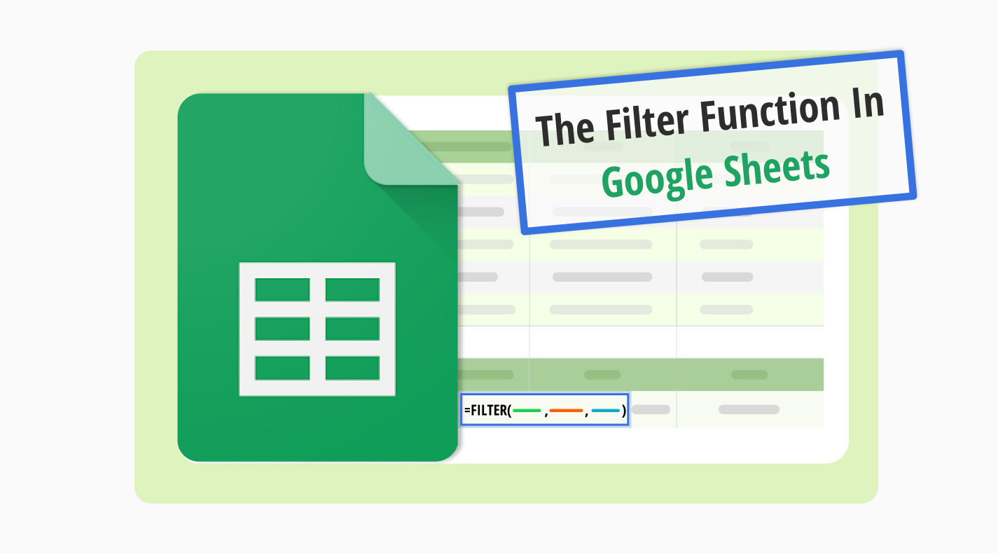 How to use filter function in Google Sheets