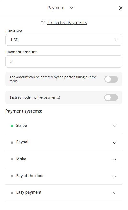 Payment Field | Help Center - forms.app