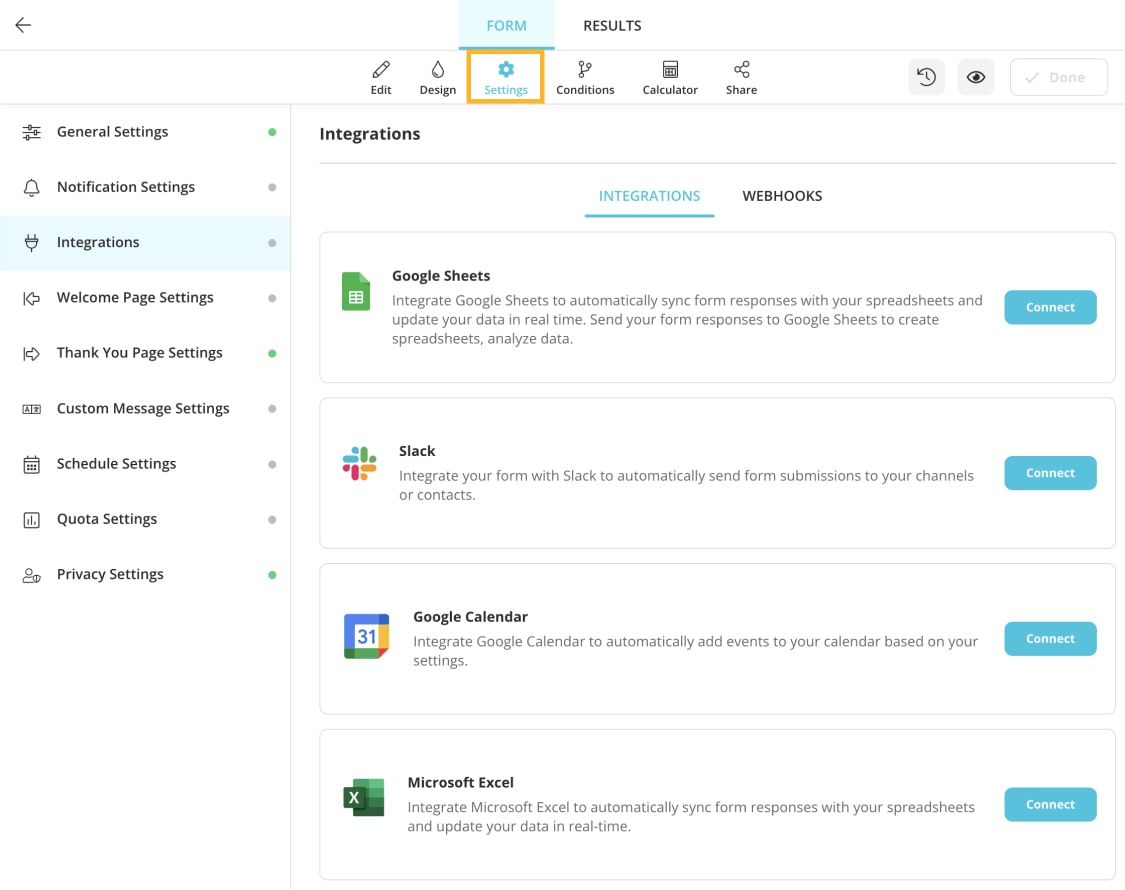 Microsoft Excel Integration | Help Center - forms.app