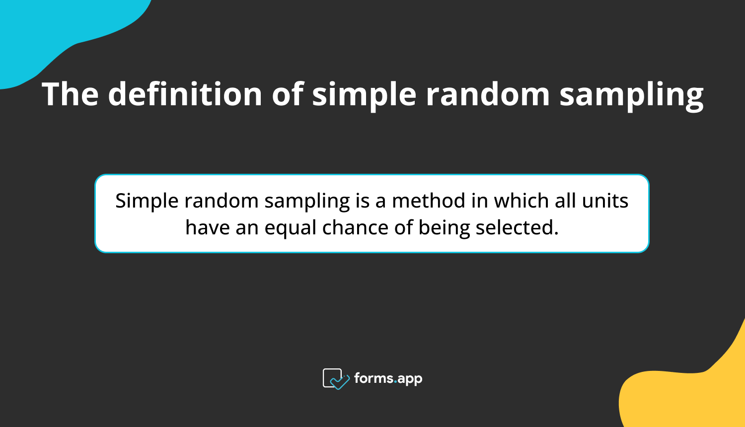 simple random sampling definition