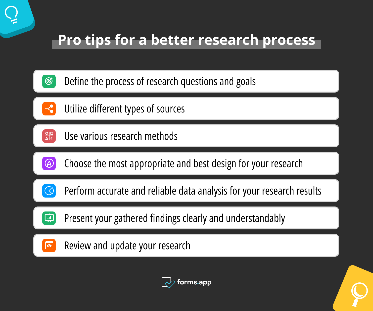 Tips to follow for a better research process