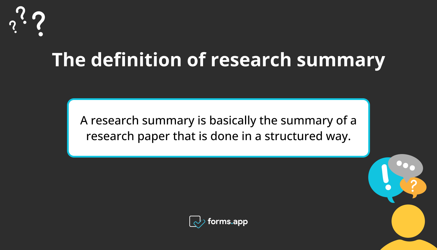 The definition of research summary