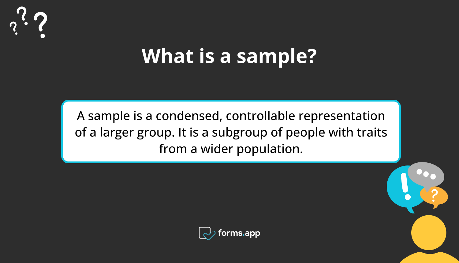 The definition of a sample