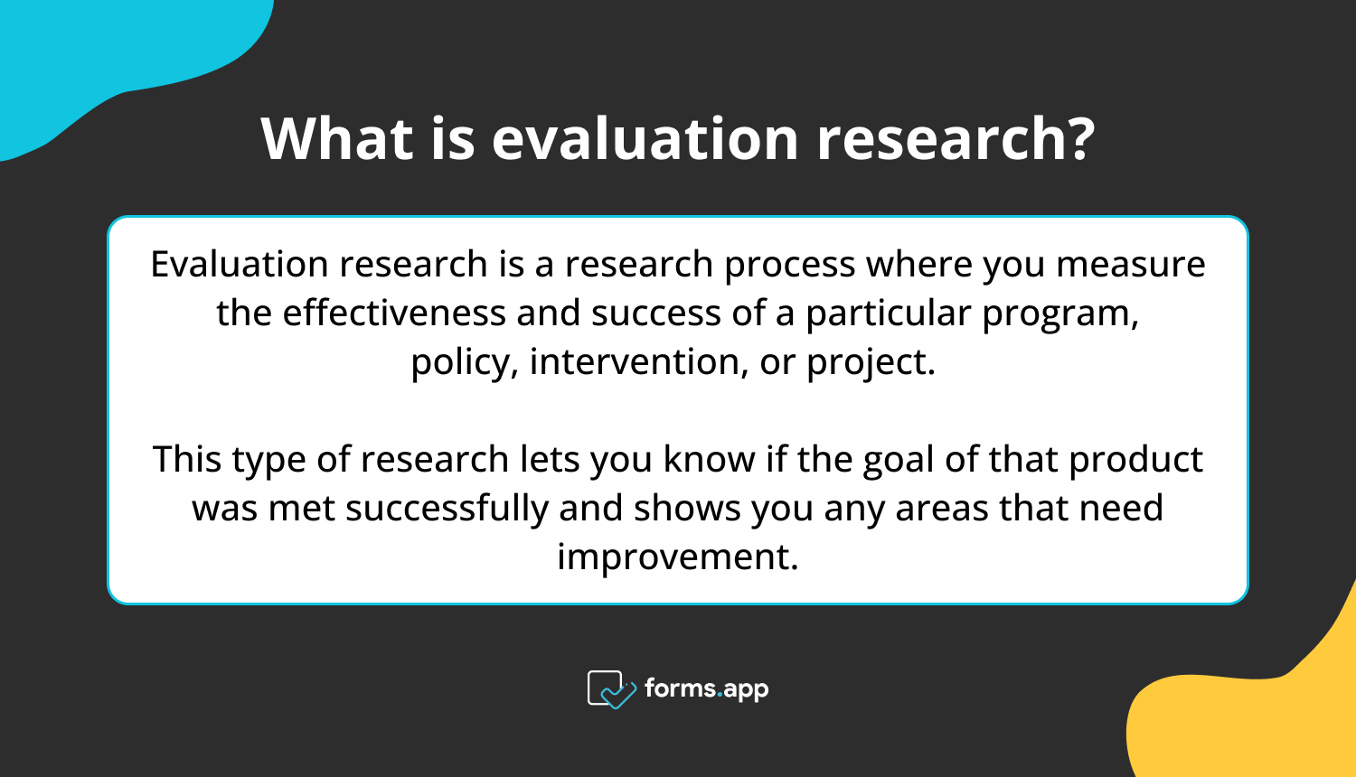 What is evaluation research?