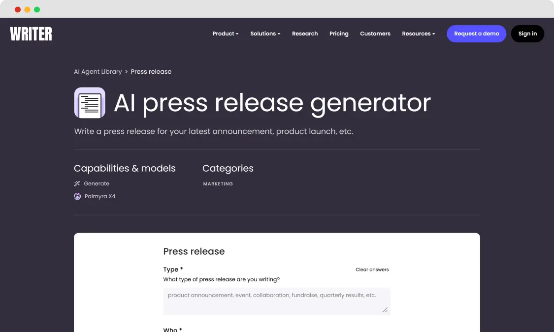 #33 Best marketing tools - Writer’s Press Release Generator
