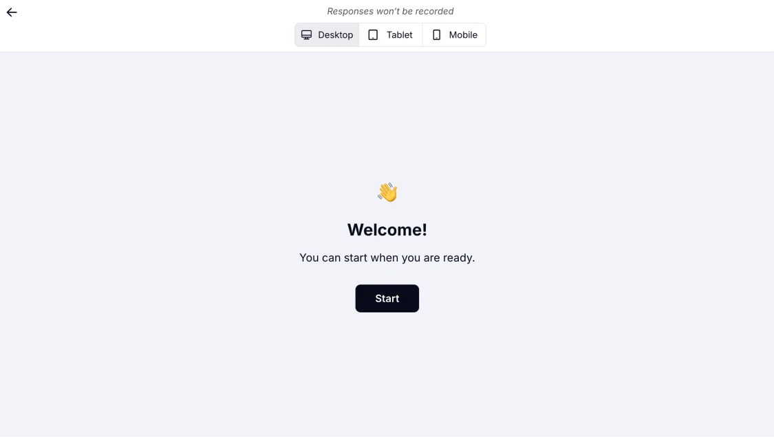 An image showing the “Eye” icon that can help you open the Preview of your form to check how the Welcome Page looks