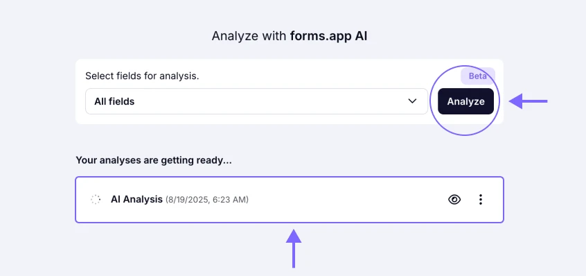 An image showing the “Analyze” button, which will start your analysis generation