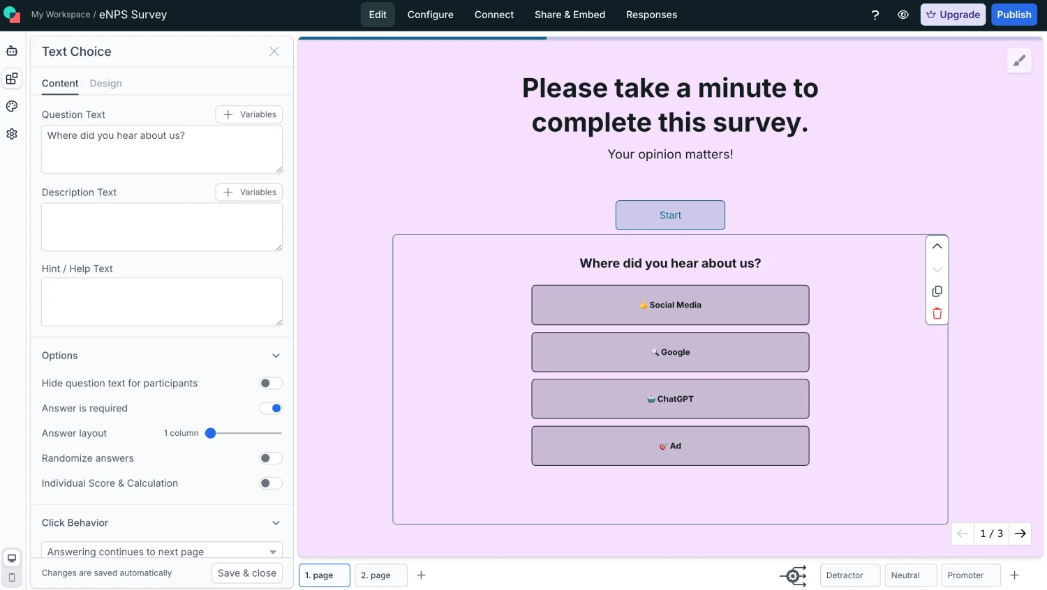 Workspace of involve.me