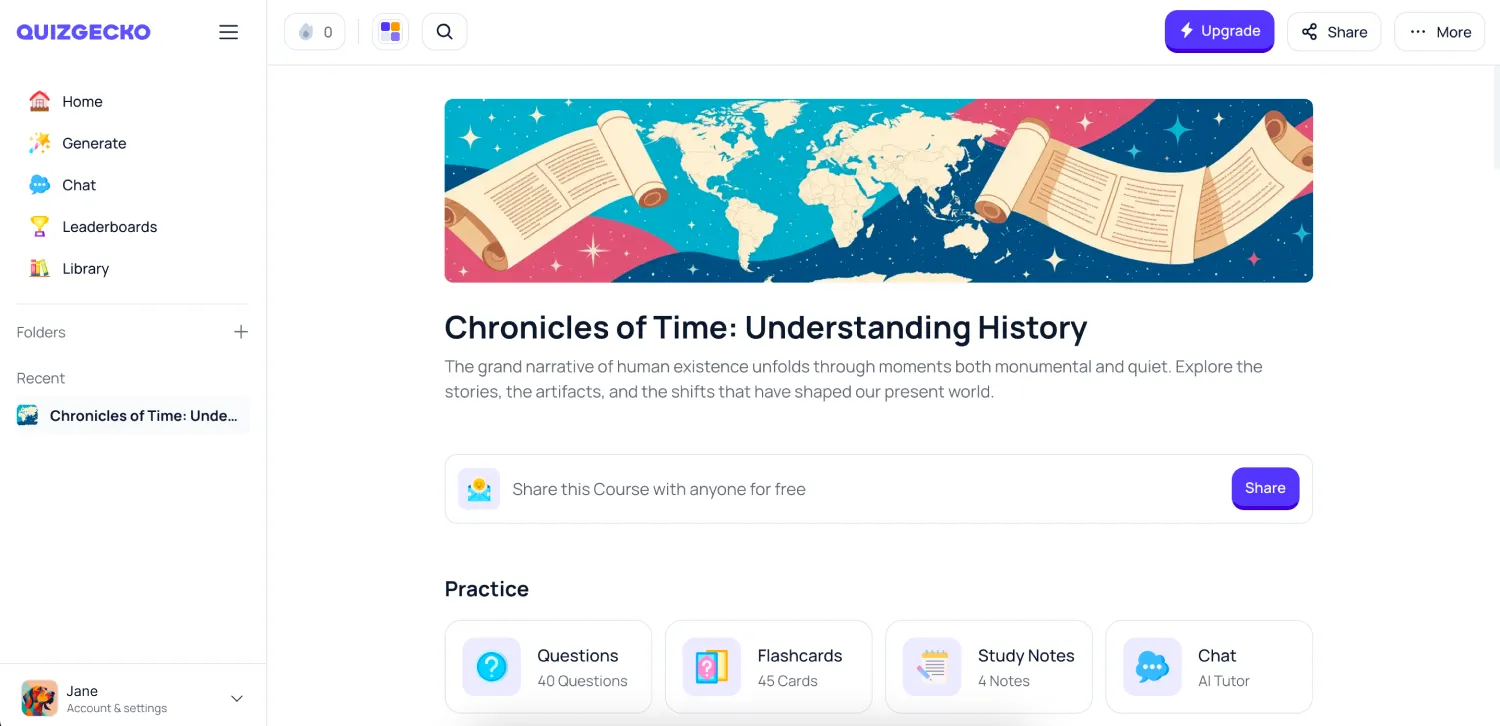 Workspace of QuizGecko