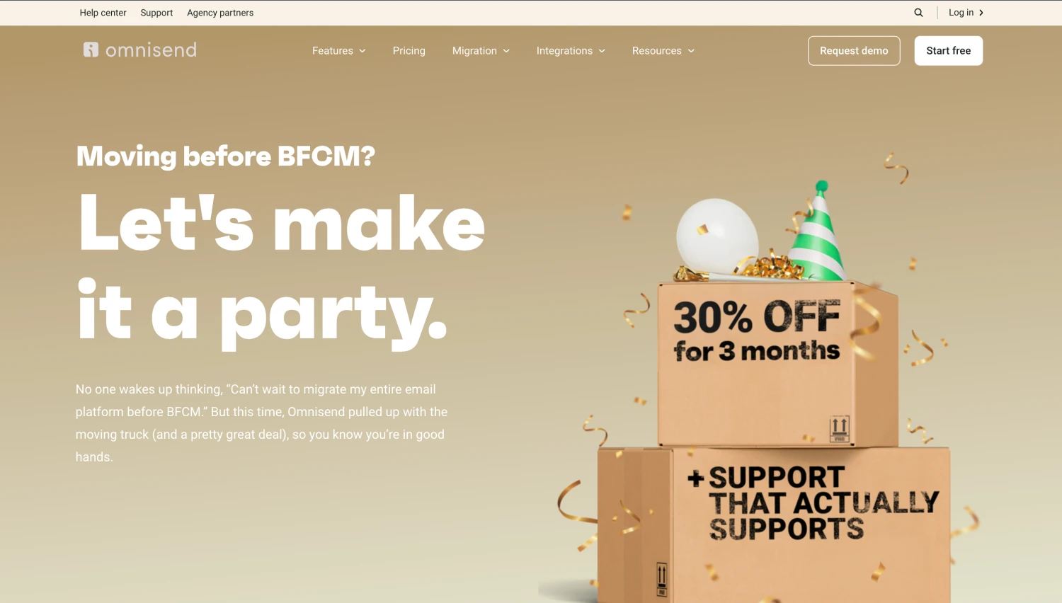 Discount page of Omnisend