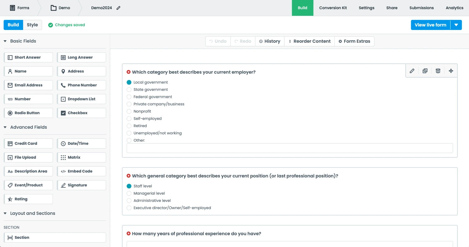 Workspace of Formstack (Source: Formstack)