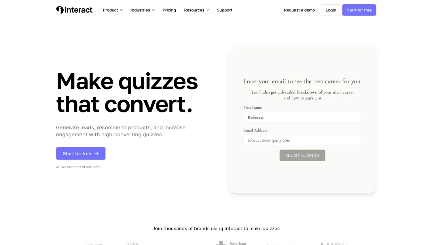 Homepage of Interact