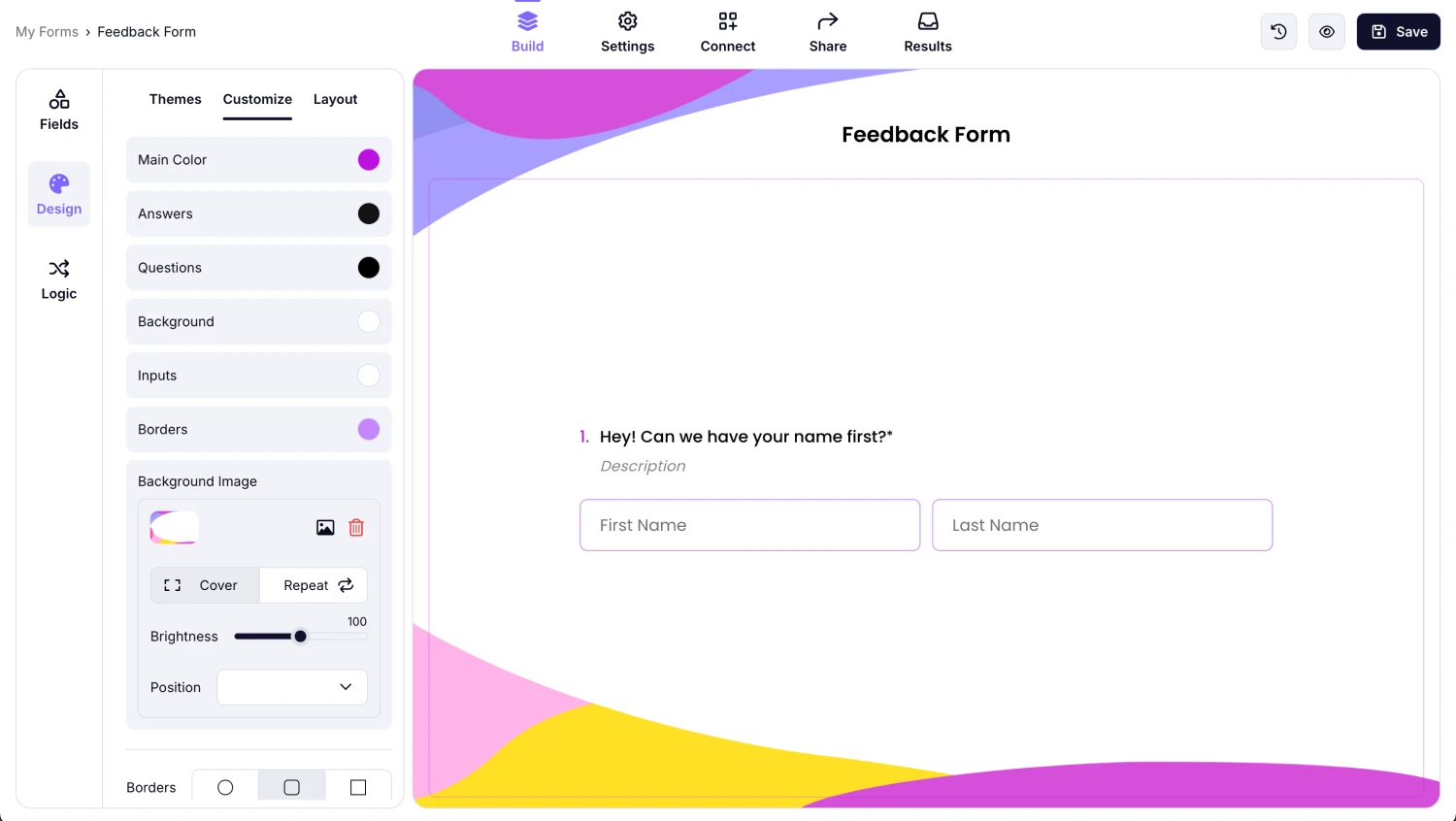 Customize the details