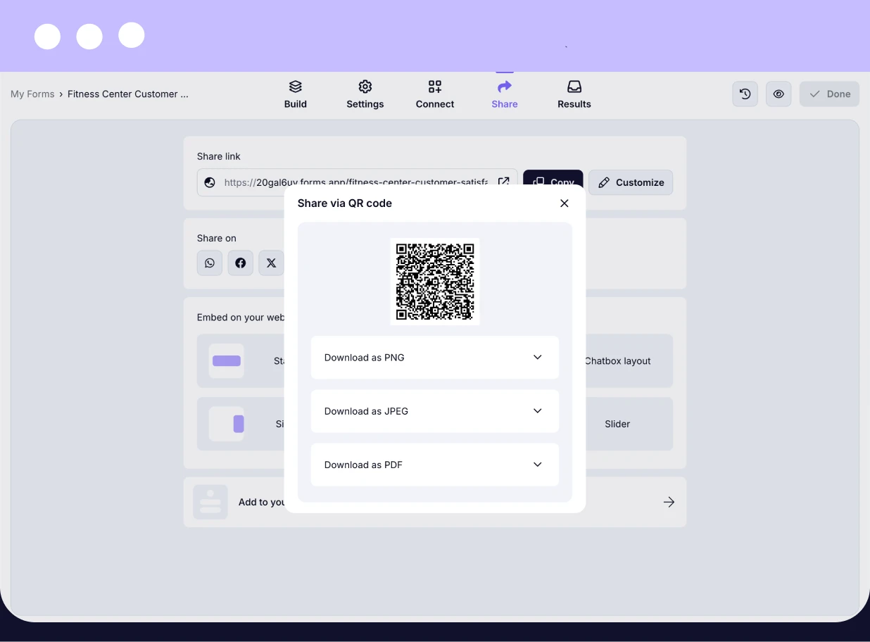 Generate a QR code for your survey