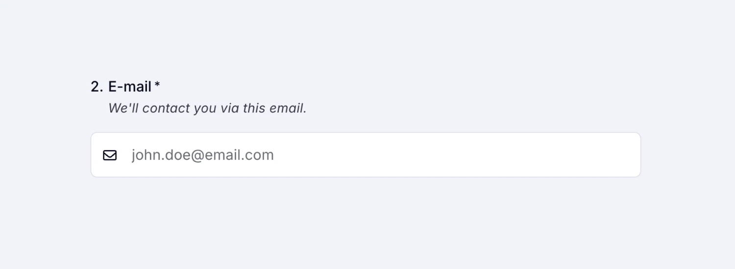 An image showing how the “Email field” will look in your form after you add this particular field