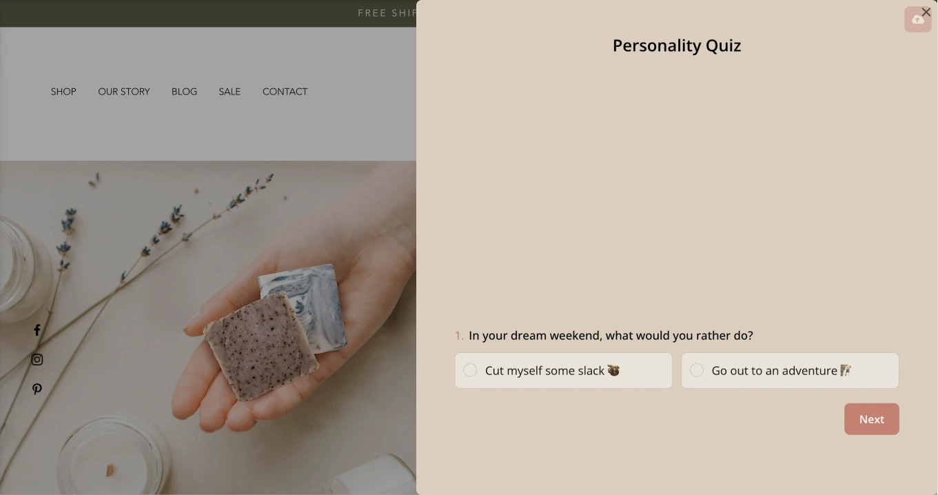 Checking your quiz on a website