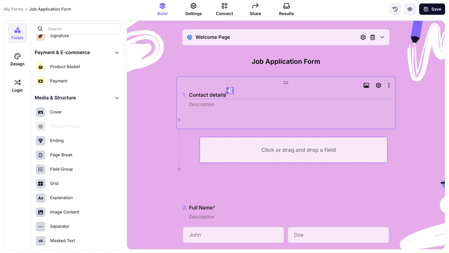 An image showing how you can add the title to your “Field Group”