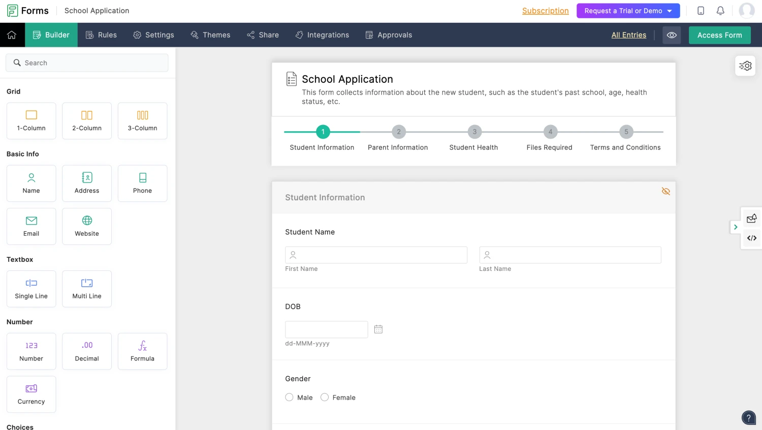 Workspace of Zoho Survey
