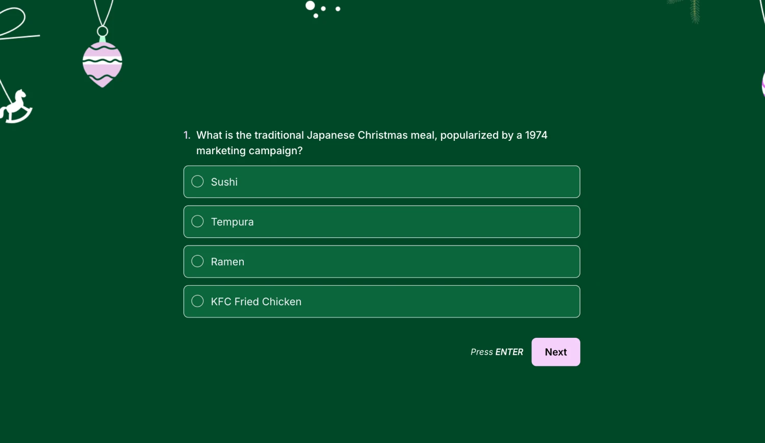 A general quiz question about Christmas