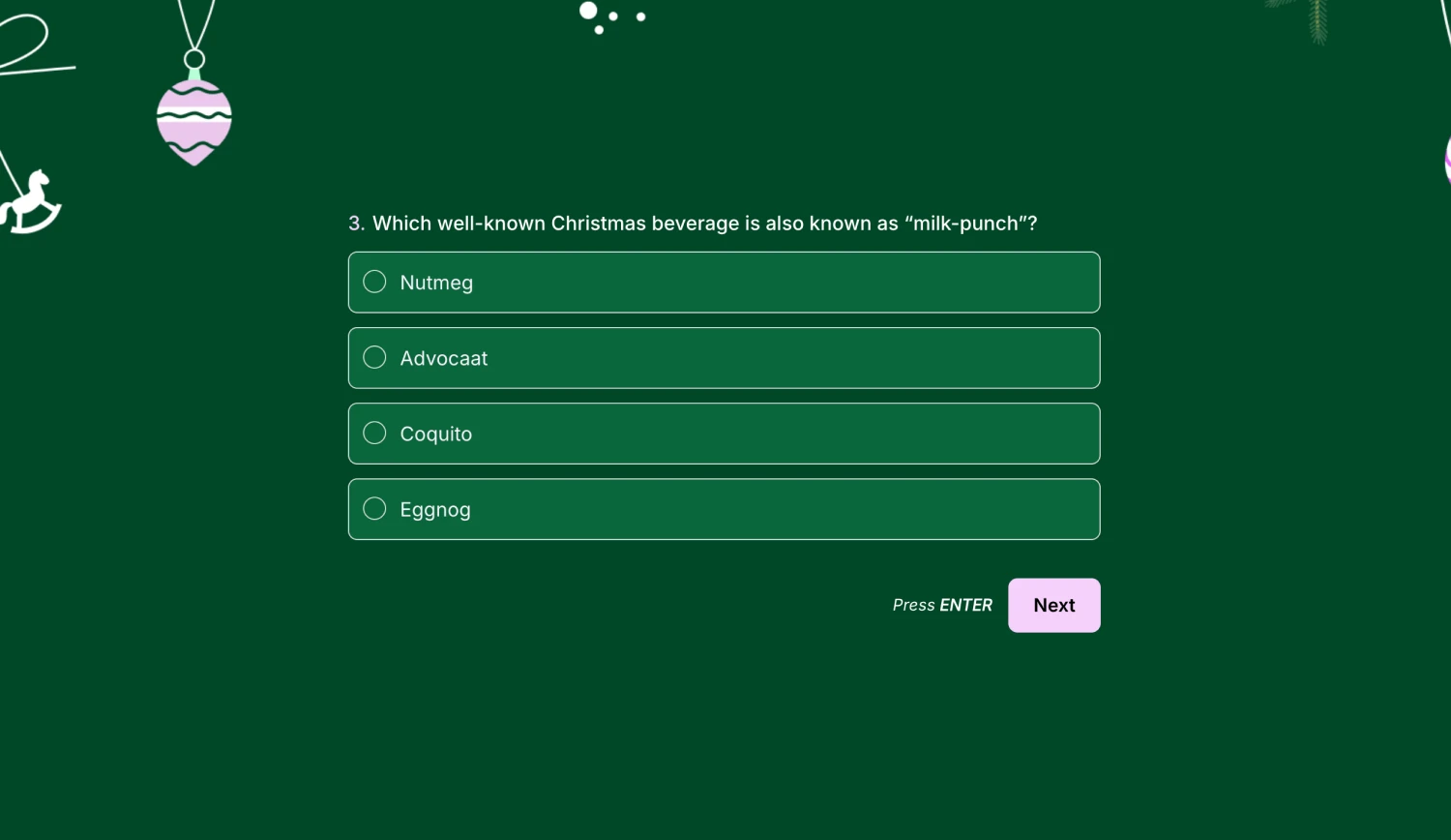 A quiz question about Christmas food