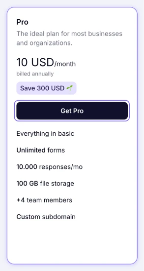 An image showing the “Get” button you need to click once you have decided which plan you are going to purchase