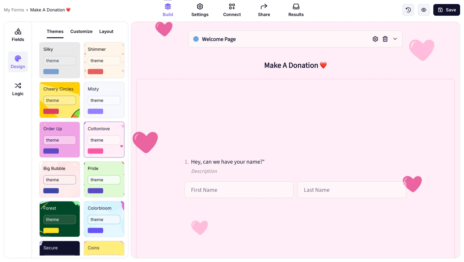 Change the form theme
