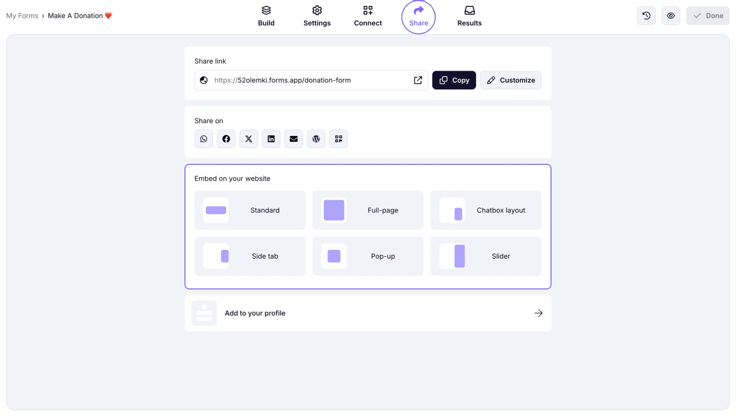 Choose an embed type