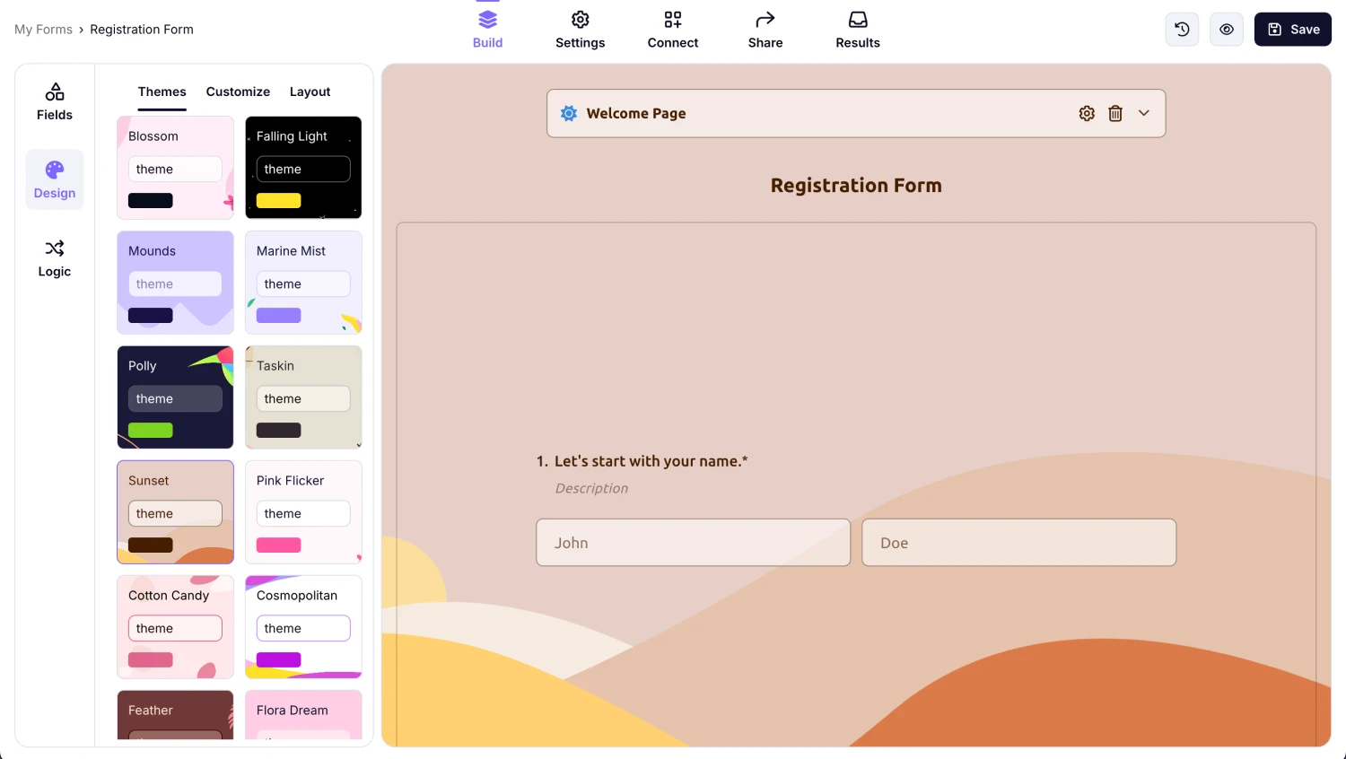 Personalize your registration form