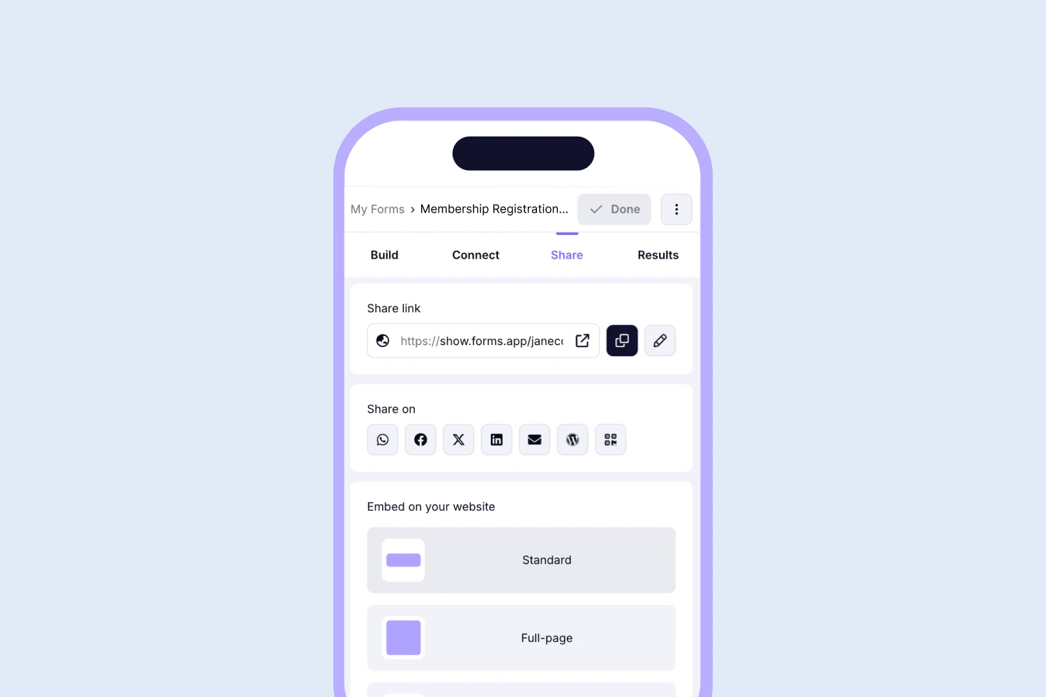 Share or embed your form