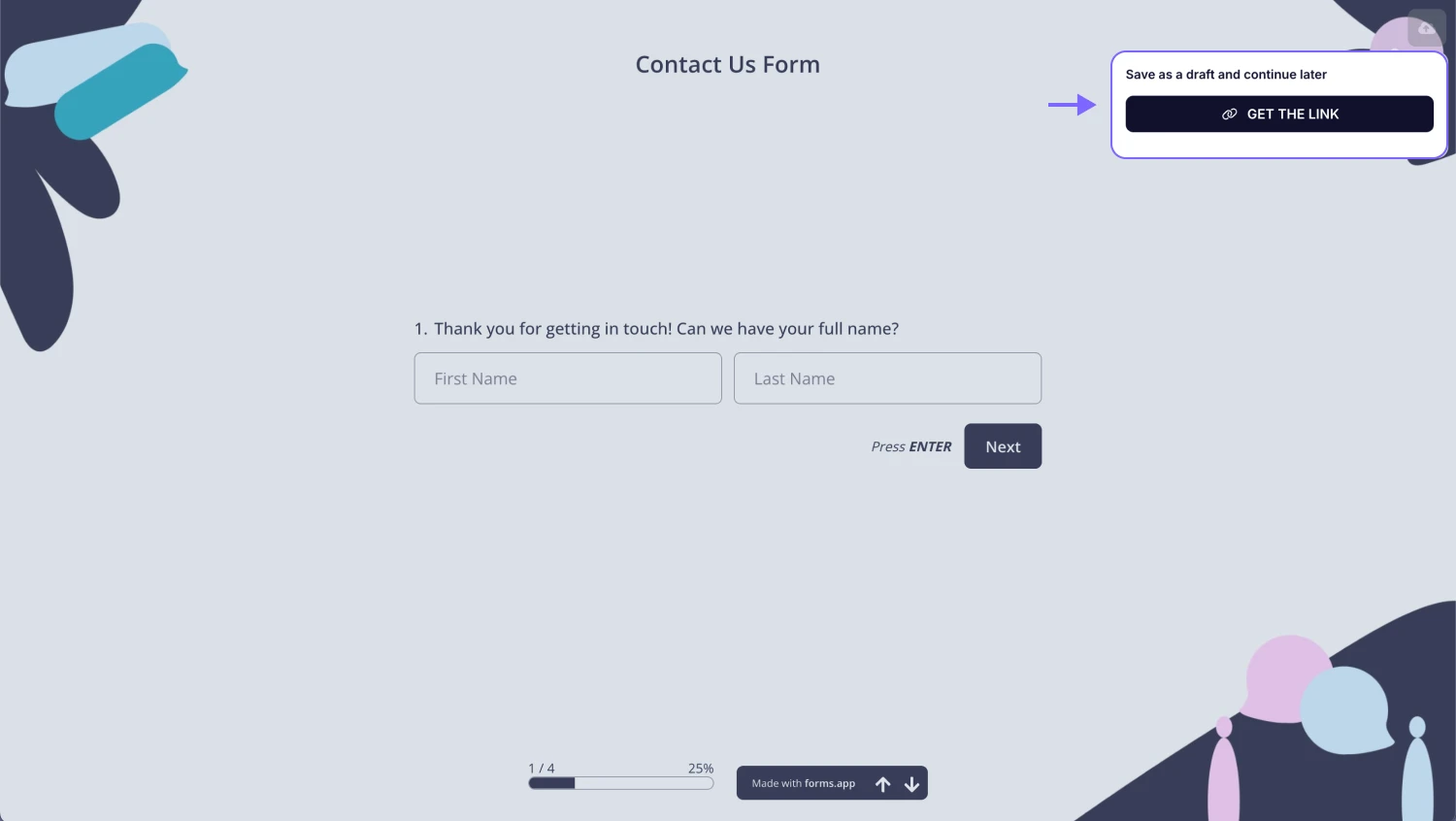 An image showing how you can save a form as a draft by opening the form directly
