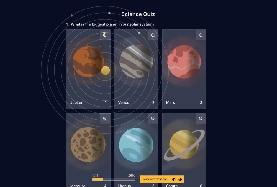 An image showing an example of the applied animated theme to your form