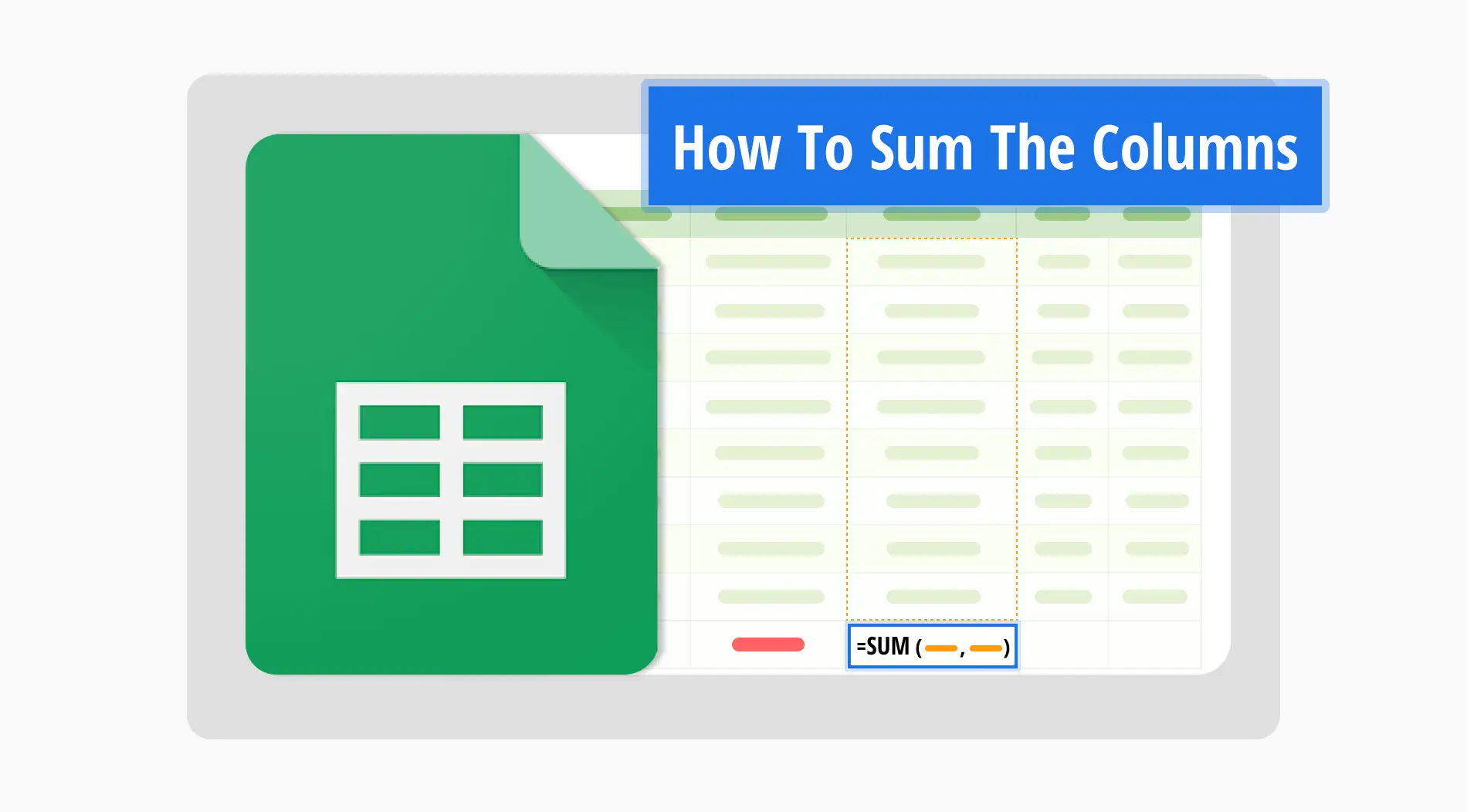 How to sum the columns in Google Sheets