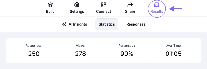 An image showing where the “Statistics” button is located