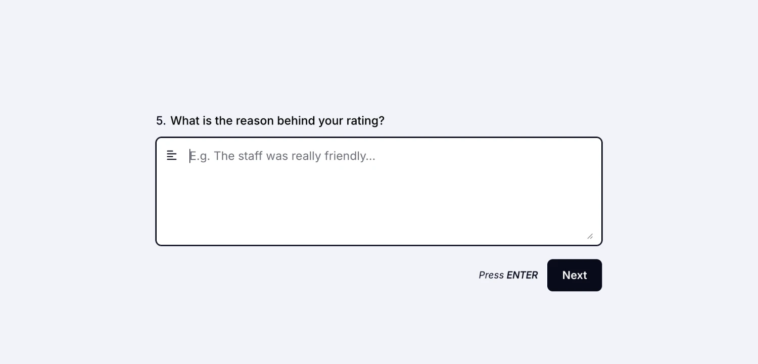 An image showing a filled example of the “Long Text” field