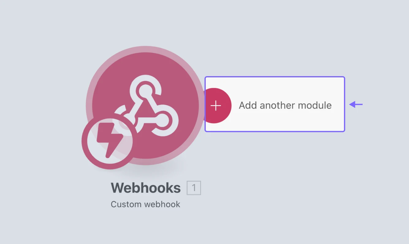 An image showing the “Add another module” button that allows you to continue setting up the integration with another tool